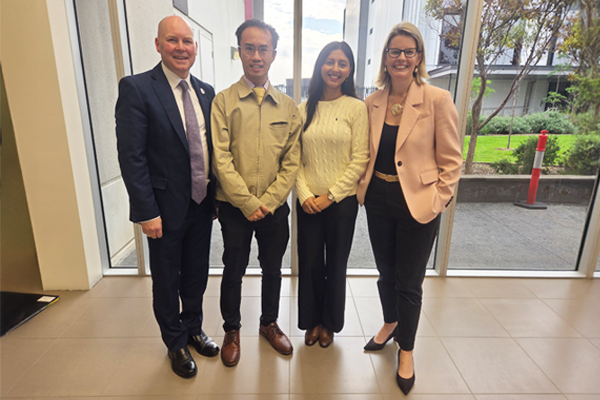 Department for Child Protection Deputy Chief Executive Darian Shephard-Bayly, Adelaide University Equity Placement Coordinator Jeremy Seow, Adelaide University medical student Sanjhi Shah and Minister for Child Protection Alice Rolls.