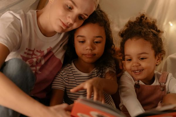 Adult reading to children